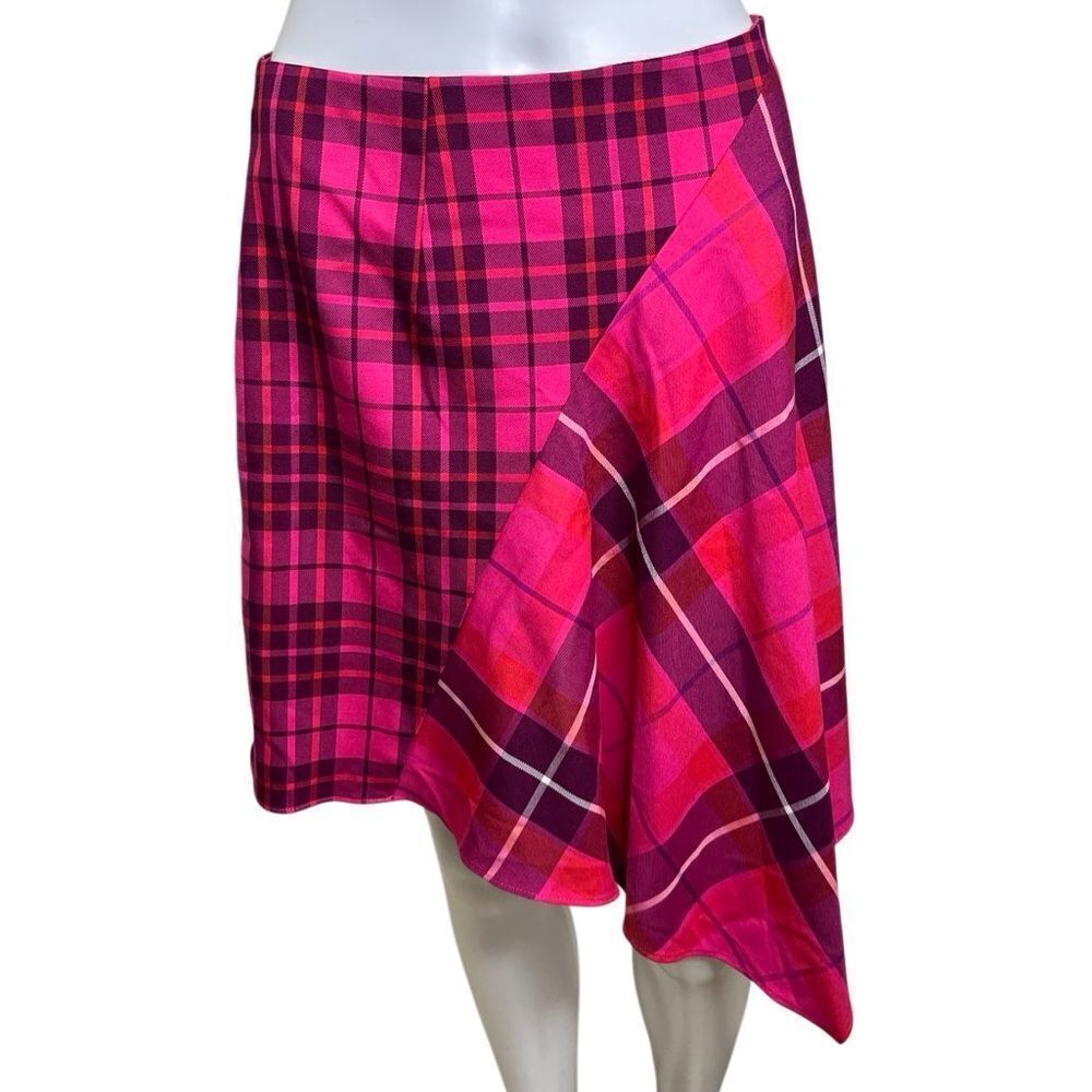 Trina Turk Pluto Plaid Pink Tartan Women's Skirt Size 6